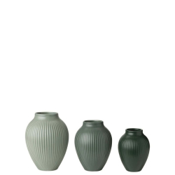 Knabstrup Keramik Ripple mat mini vase grn 3 stk.