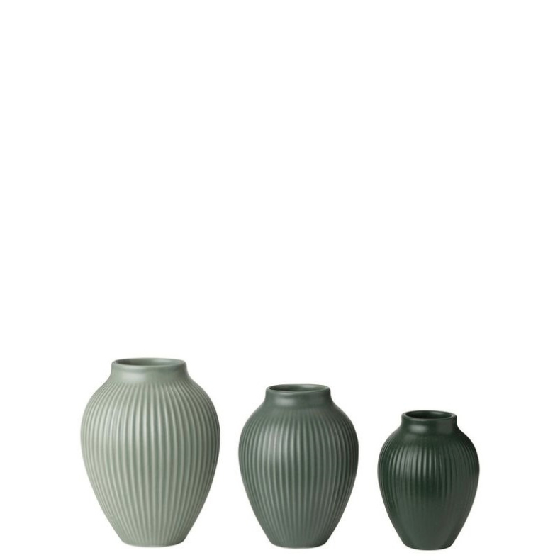Knabstrup Keramik Ripple mat mini vase grn 3 stk.