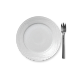 Royal Copenhagen hvid Riflet tallerken 19 cm