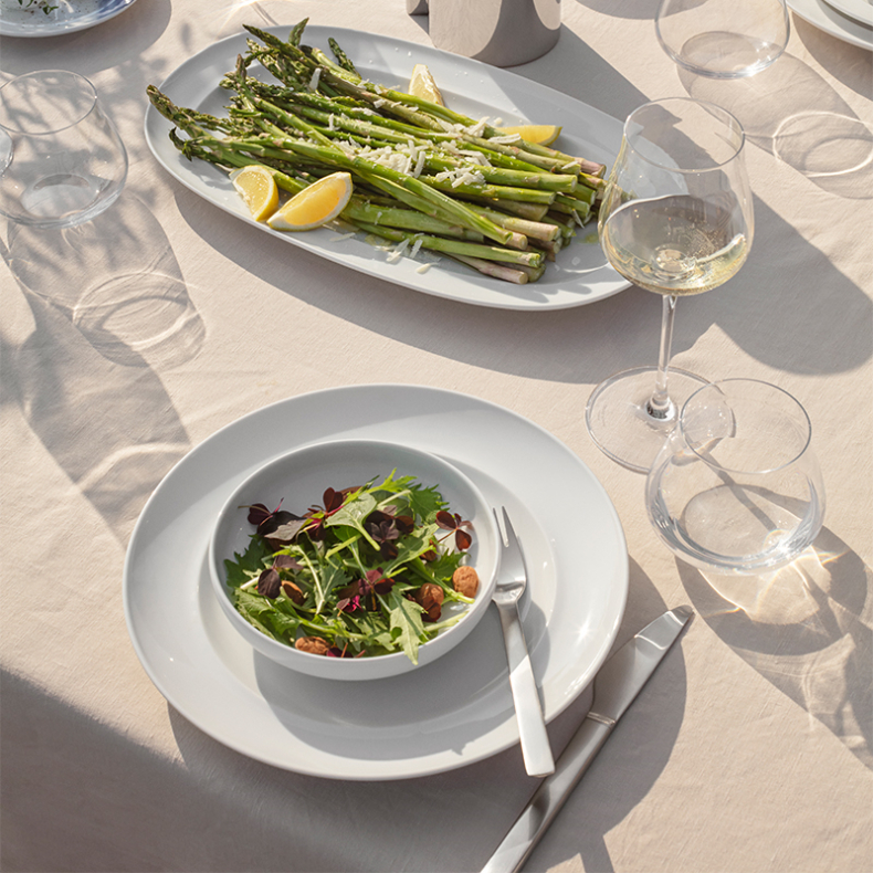 Georg Jensen Koppel Dinnerware hvid frokosttallerken 22 cm