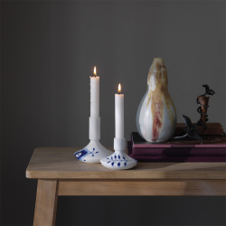 Royal Copenhagen bl� Mega Riflet lysestage 8 cm