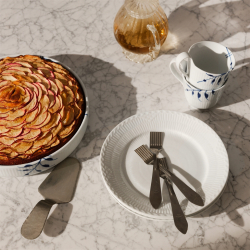 Royal Copenhagen Hvid Halvblonde flad tallerken 19 cm