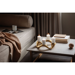 Georg Jensen Cobra Rund Lysestage Guldbelagt