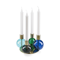 Holmegaard Bubble 4-armet Lysestage 17,5 cm bl/grn