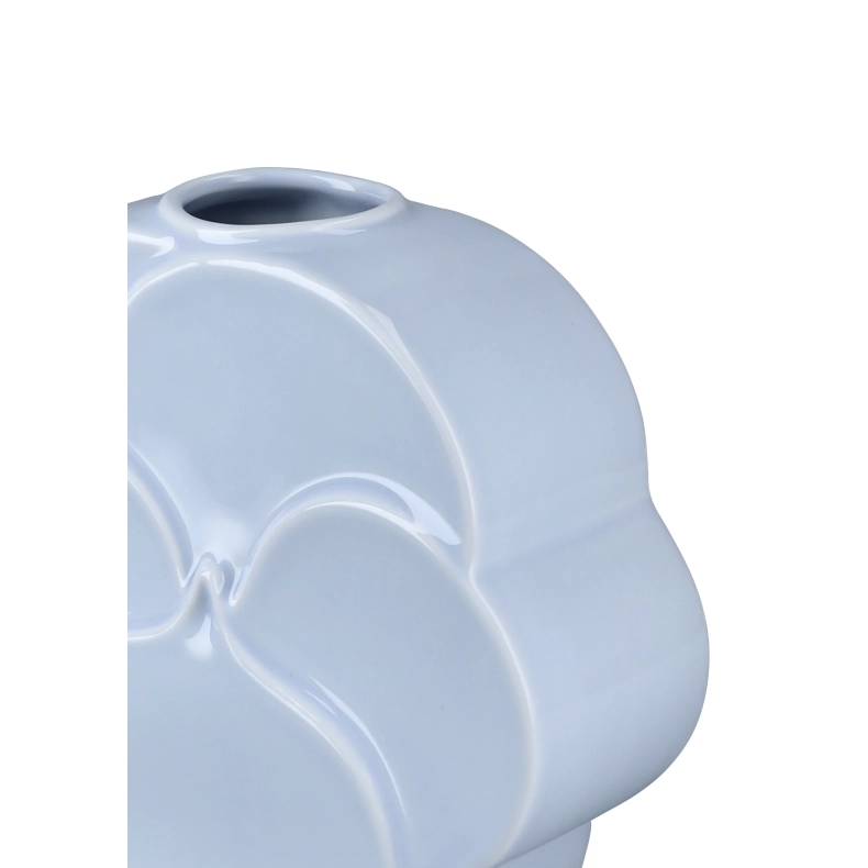 Lyngby Porcel�n Flower stedmoderblomst vase lysebl� H 17 cm