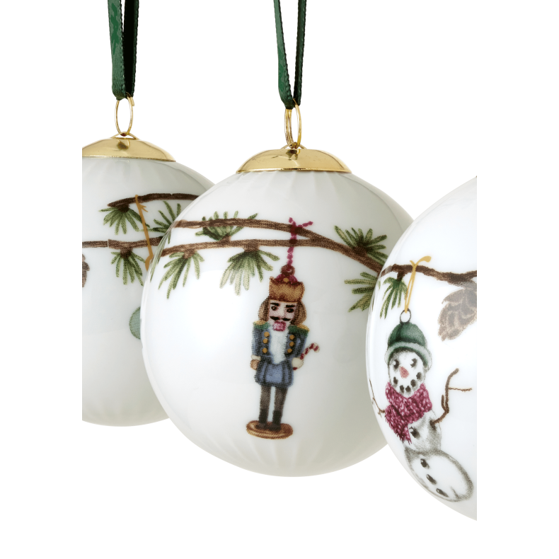 K�hler Hammersh�i Jul julekugle �6 cm hvid m. deko