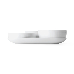 Royal Copenhagen Hvid Riflet serveringss�t 4 dele