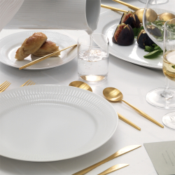 Royal Copenhagen hvid Riflet tallerken 19 cm