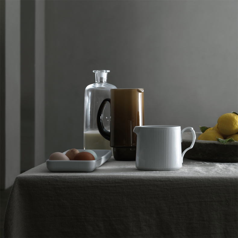 Royal Copenhagen hvid Riflet fad hvid 36 cm