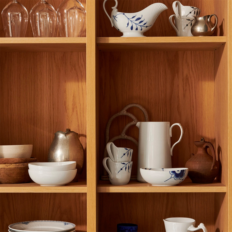 Royal Copenhagen Hvid Riflet Oval Sk�l 2 stk. 37 cl