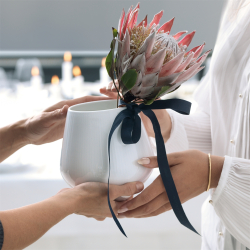 Royal Copenhagen Hvid Riflet vase 15 cm