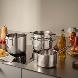 Eva Trio Recycled Stainless Steel grydest inklusiv pastaindsats 4 dele