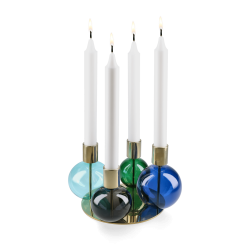 Holmegaard Bubble 4-armet Lysestage 17,5 cm bl/grn