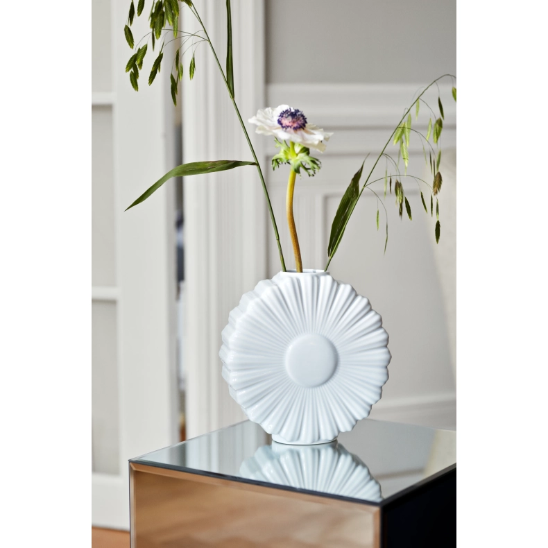 Lyngby Porcel�n Flower marguerit vase hvid H21 cm