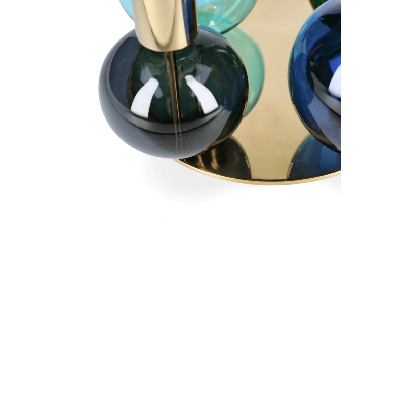 Holmegaard Bubble 4-armet Lysestage 17,5 cm bl/grn