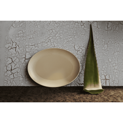 Lyngby Porceln Rhombe Earth Ovalt Serveringsfad 35x26,5 cm Marble