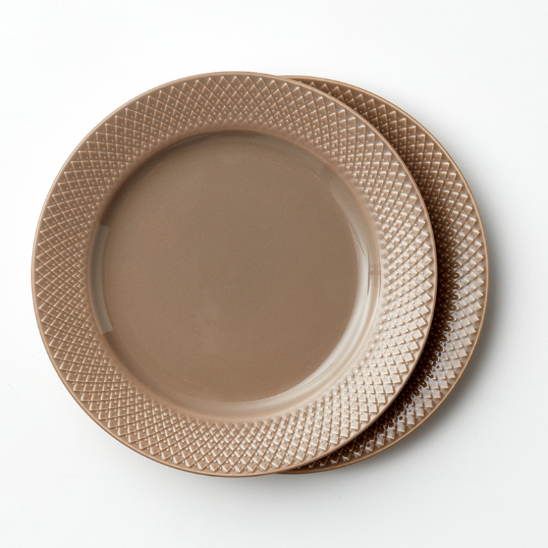 Lyngby Porceln Rhombe Earth frokosttallerken clay 2 stk. 23 cm