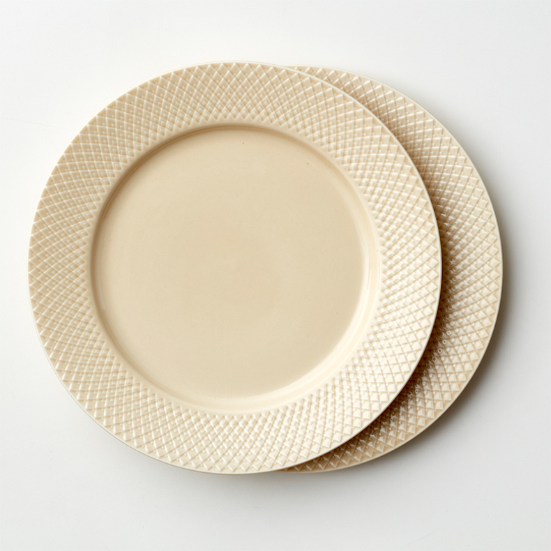 Lyngby Porceln Rhombe Earth middagstallerken marble 2 stk. 27 cm