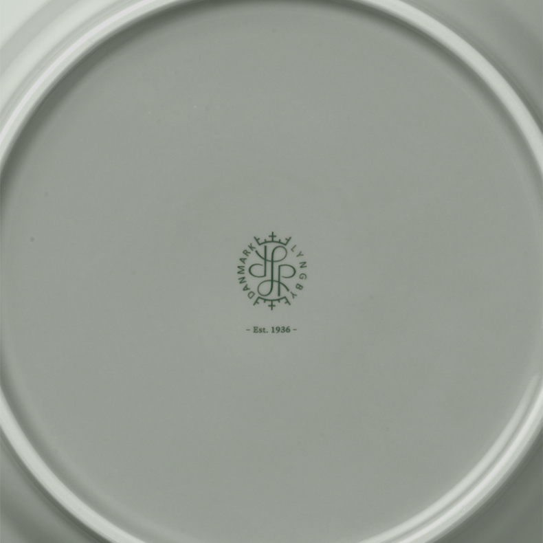 Lyngby Porceln Rhombe Earth frokosttallerken 21 cm moss