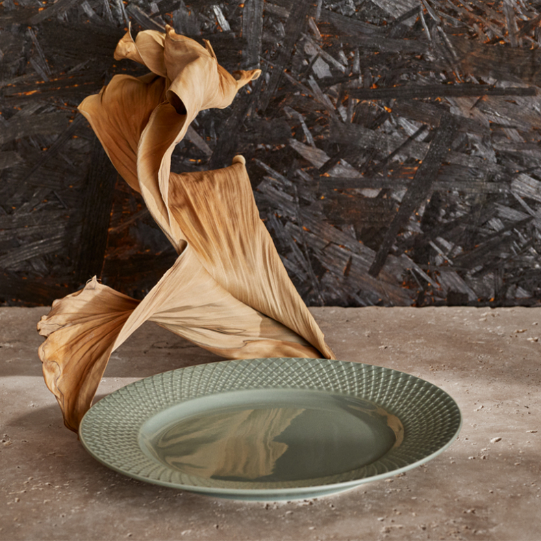 Lyngby Porceln Rhombe Earth frokosttallerken 21 cm moss
