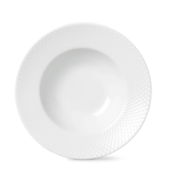 Lyngby Porceln Porceln Rhombe Pastatallerken 24,5cm, Hvid