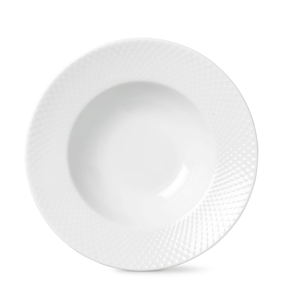 Lyngby Porceln Porceln Rhombe Pastatallerken 24,5cm, Hvid