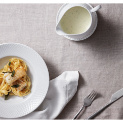 Lyngby Porceln Porceln Rhombe Pastatallerken 24,5cm, Hvid