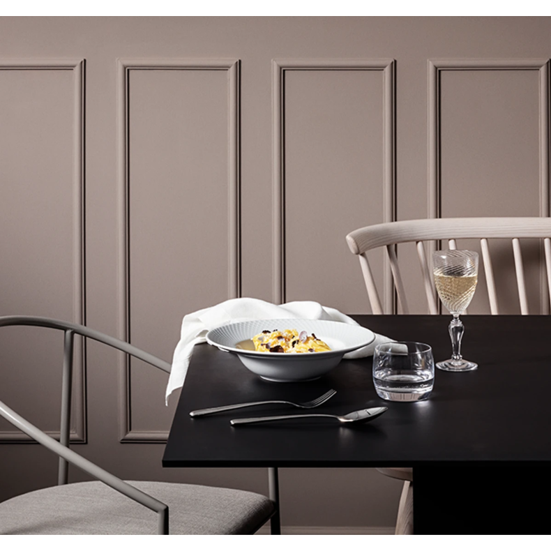 Lyngby Porceln Porceln Rhombe Pastatallerken 24,5cm, Hvid