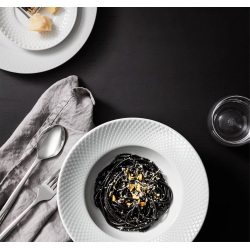 Lyngby Porceln Porceln Rhombe Pastatallerken 24,5cm, Hvid