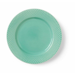 Lyngby Porceln Rhombe Color flad tallerken aqua 21 cm
