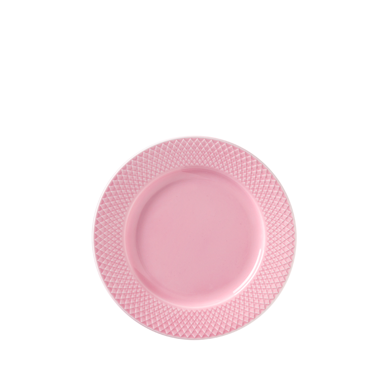 Lyngby Porceln Rhombe Color Frokosttallerken rosa 21 cm